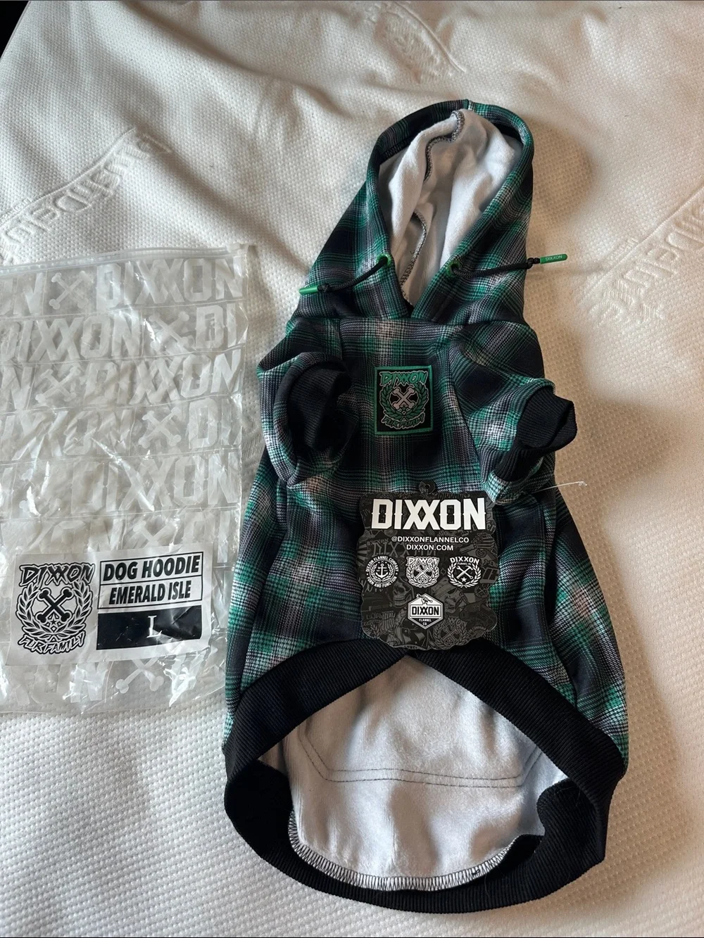 DIXXON Plaid Hooded Dog Jacket in Green and Black